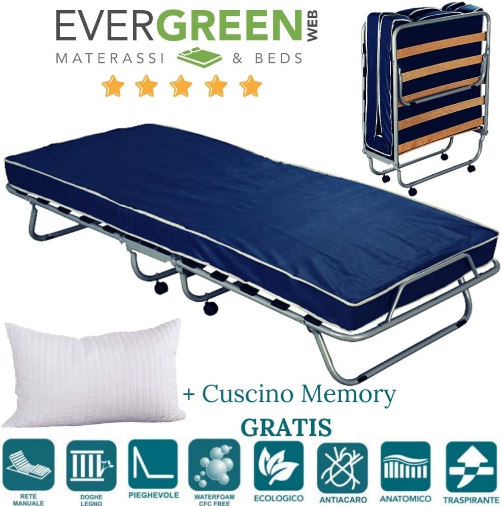 EVERGREENWEB Best Single Folding Bed with Mattress 10 cm Height - Image 3