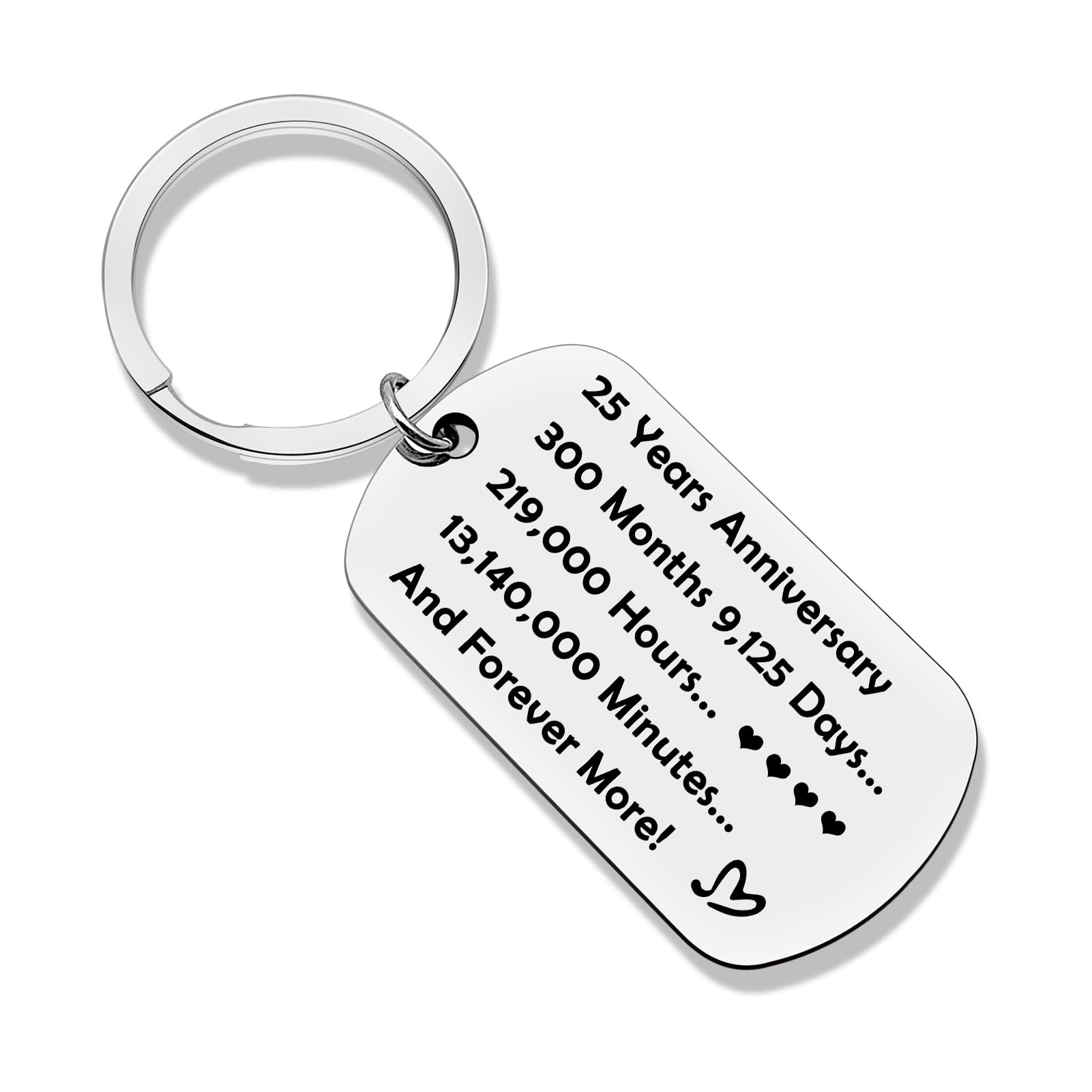 Jielahua Happy 25 Year Wedding Anniversary for Her Him Anniversary Keyring Gifts for Boyfriend Girlfriend His and Her Gifts for Husband Wife Valentines Day Gifts for Bride Groom Romantic Couples Gift