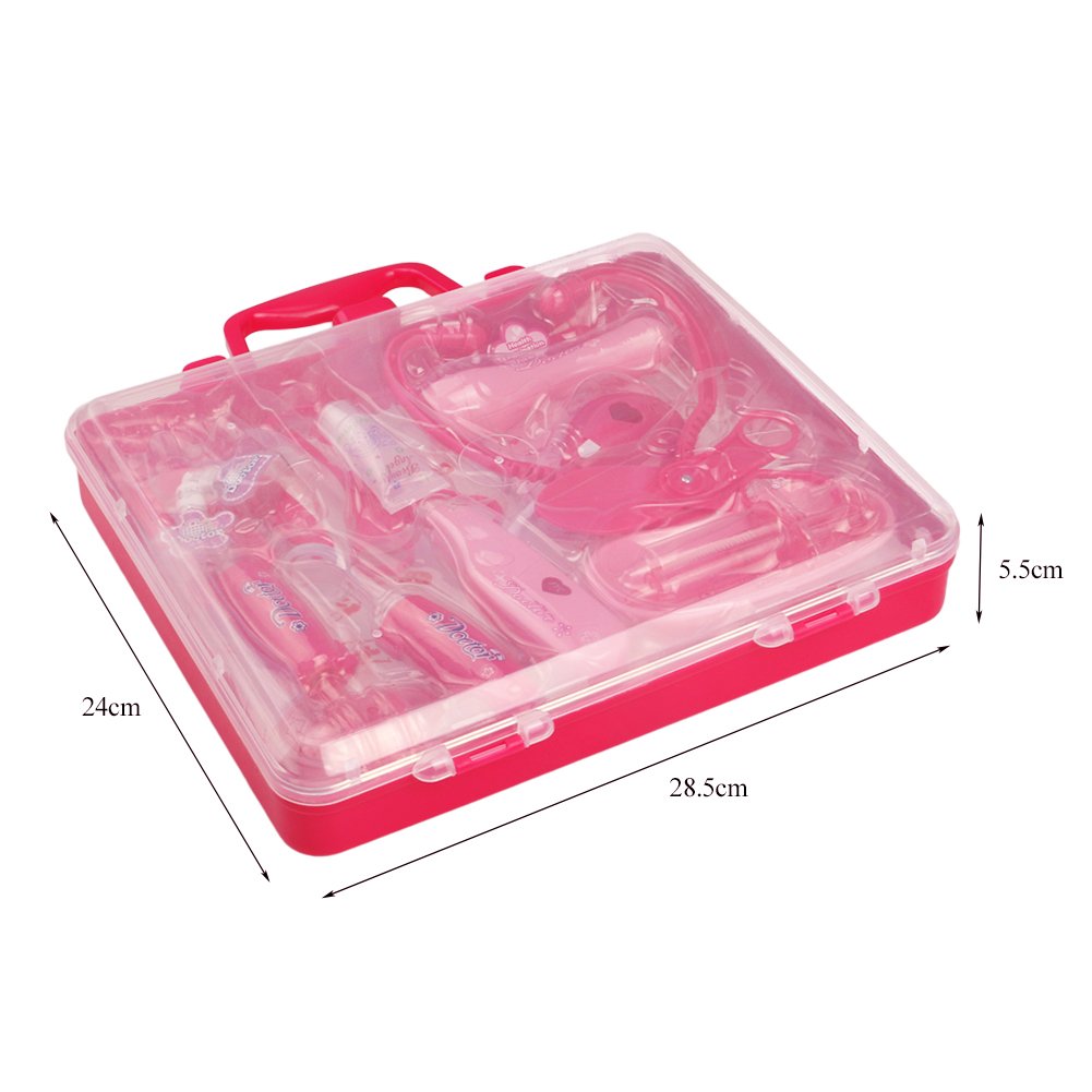 Doktor Spielzeug mit Arztköfferchen Rollenspiele für Kinder ab 3 (Rosa)