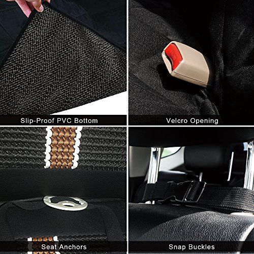 TIOVERY Dog Seat Cover, Pet Car Seat Covers with Anchors, Waterproof
