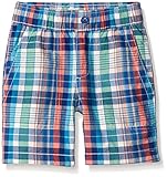 The Children's Place Big Boys Pull-On Plaid Short, Fountain Blue, 10