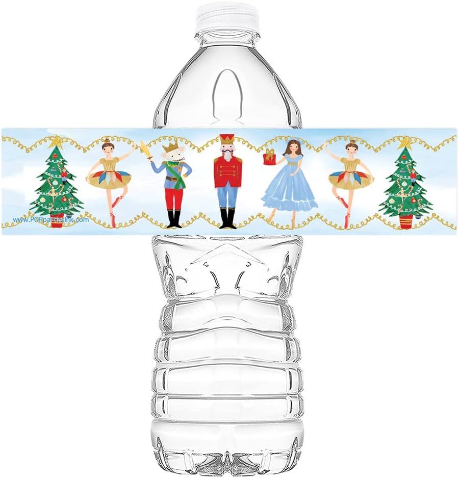 Nutcrackers - Nutcracker Party Bottle Labels - 20 Nutcracker Water Bottle Labels - Nutcracker Party Decorations - Nutcracker Party Supplies - Ballet Party Decorations - Light Bottle