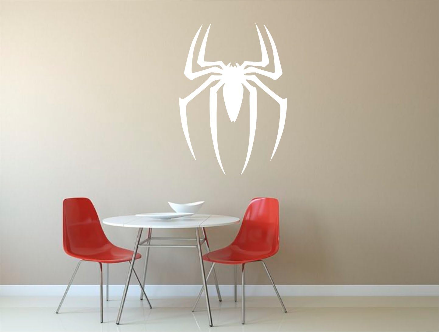 Spider-Man Logo Emblem Marvel Wall Art Sticker (Large: 57cm - 84cm, White)