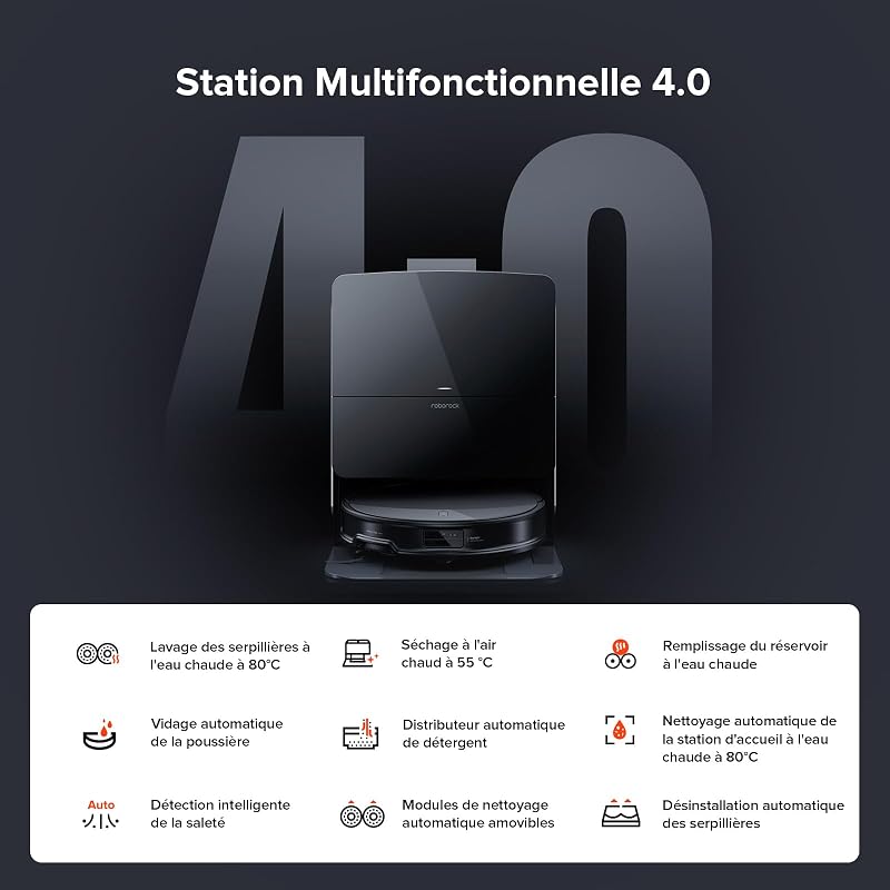 Saros 10R Robot Aspirateur, 22 000 Pa, Triple Anti-Enchevêtrement