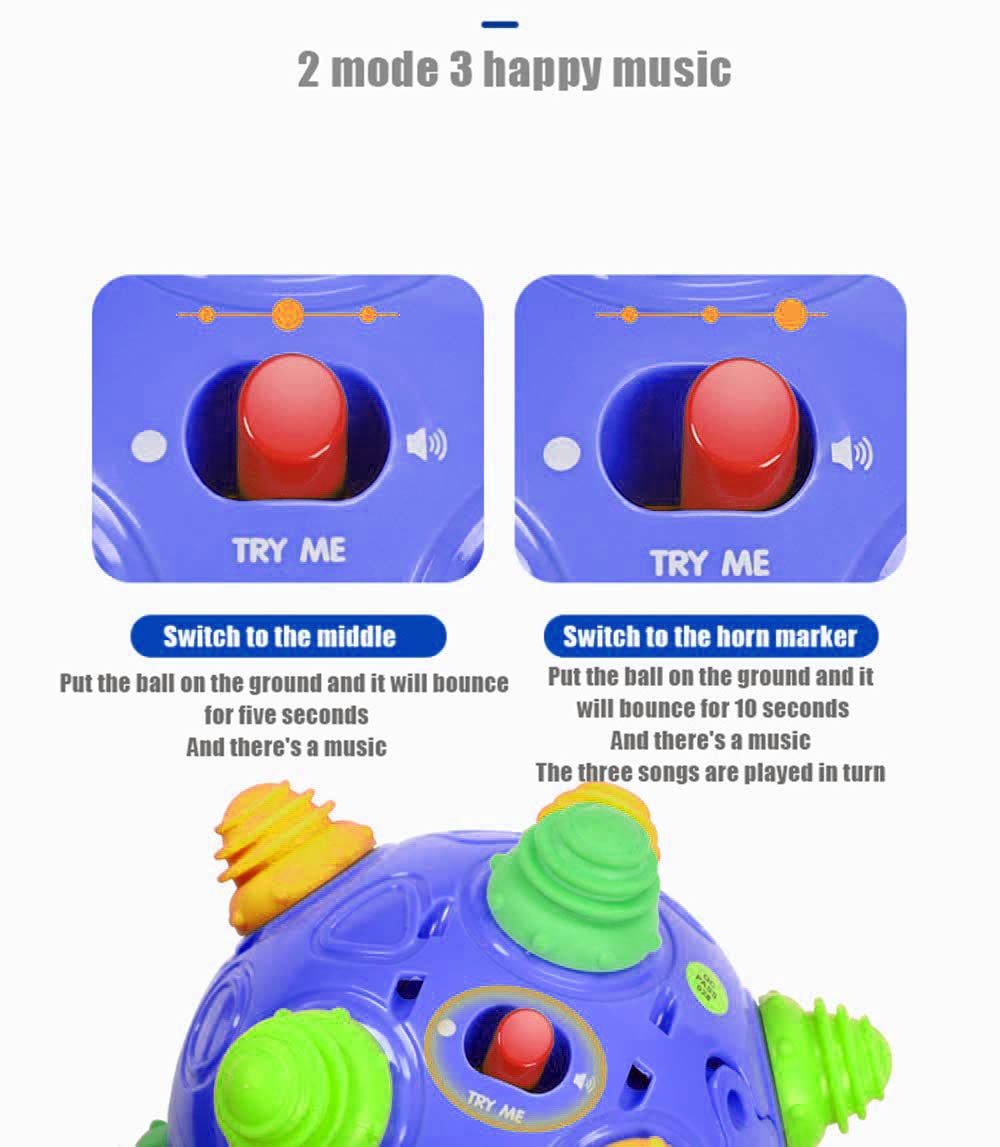 Toddler's Music Dancing Shake Ball - Move, Crawl, Bounce, Sensory Learning for Kids and Babies, Fun Gift for Both Boys and Girls