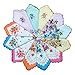 WINDLY Women’s Premium Vintage Handkerchiefs Hankies 100% Cotton with Floral Prints 10 20 30 pcs