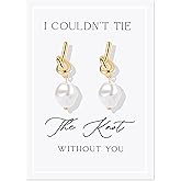 Bridesmaid Gifts Bridesmaid Proposal Gifts Gold Knot Earrings Pearl Earrings Jewelry
