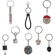 8 Pieces Automotive Parts Model Key Ring Set Spinning Rim