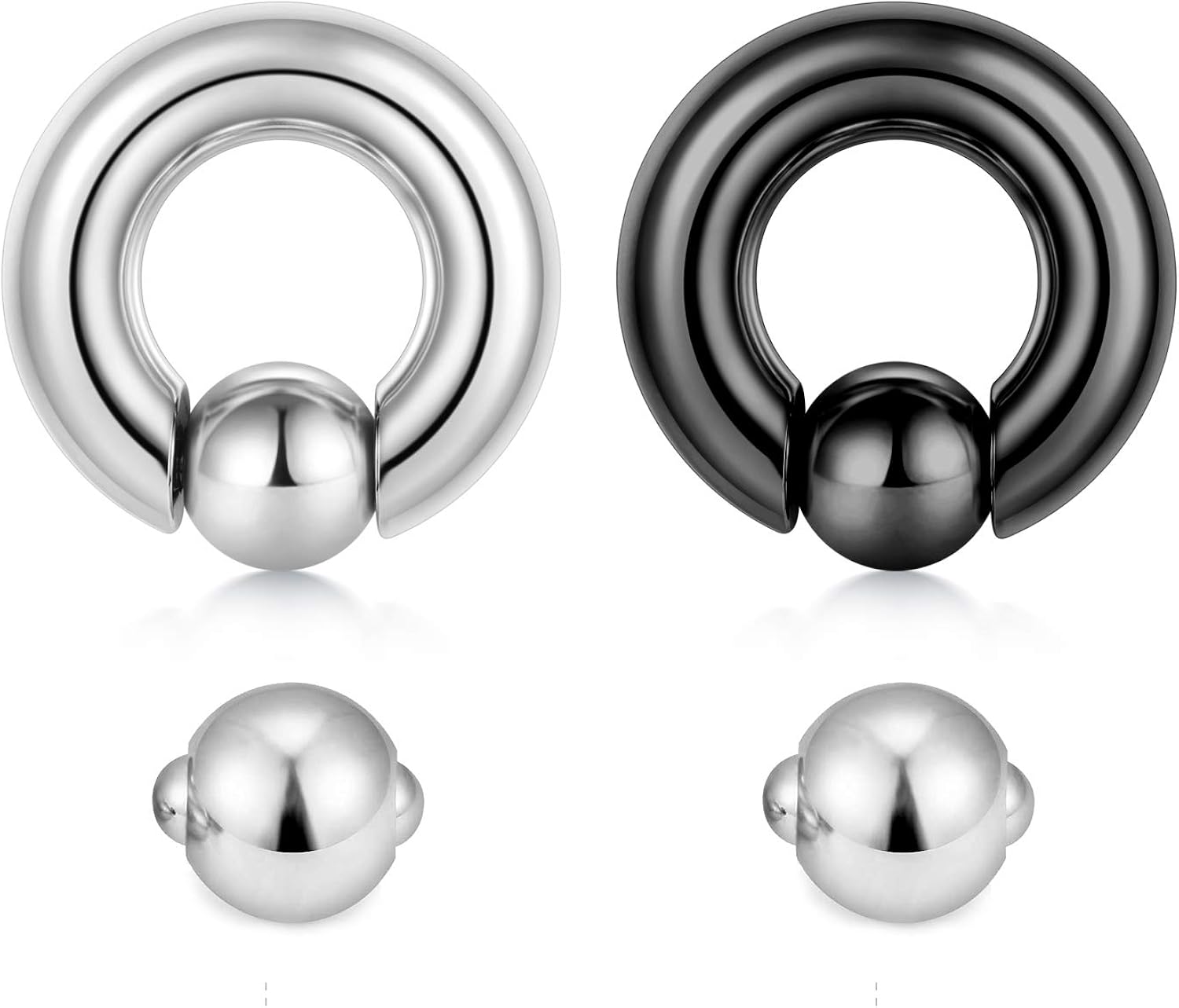 QWALIT 2pcs Captive Bead Rings Spring Action CBR Monster