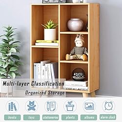 IOTXY Wooden Open Shelf Bookcase - 3-Tier Floor