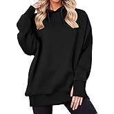 XINGJIAARTS Oversized Sweatshirt For Women Fleece Casual Long Sleeve Hoodies Y2k Pullover Fashion Outfits With Thumb Holes