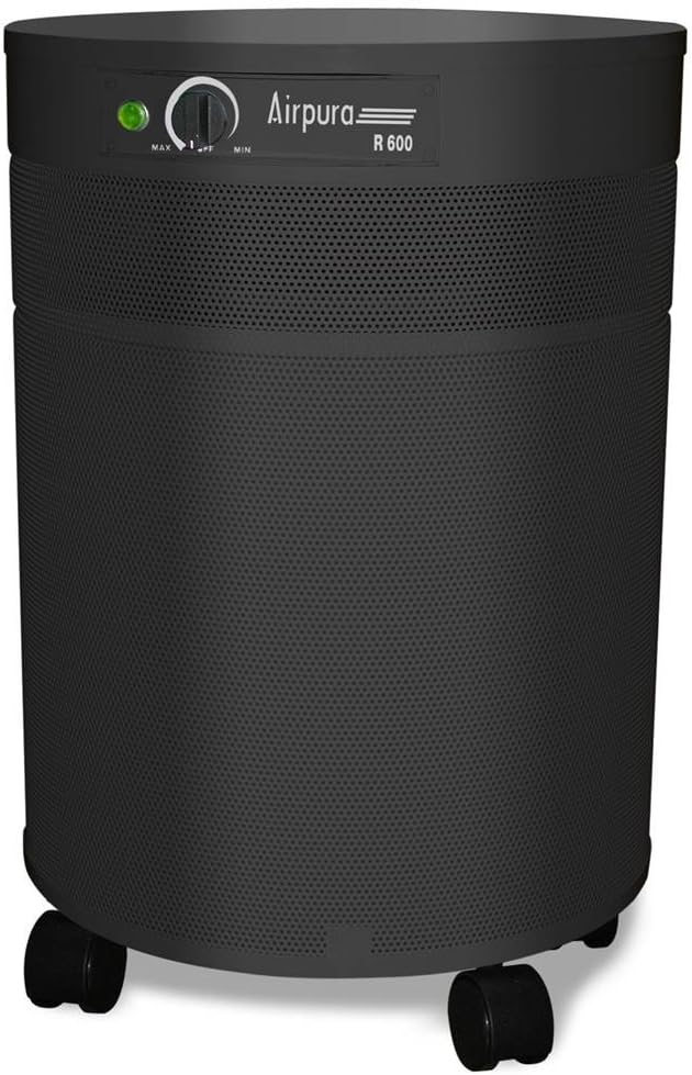 Airpura R600 HEPA Air Purifier, Carbon Filter Bed, Portable, Black