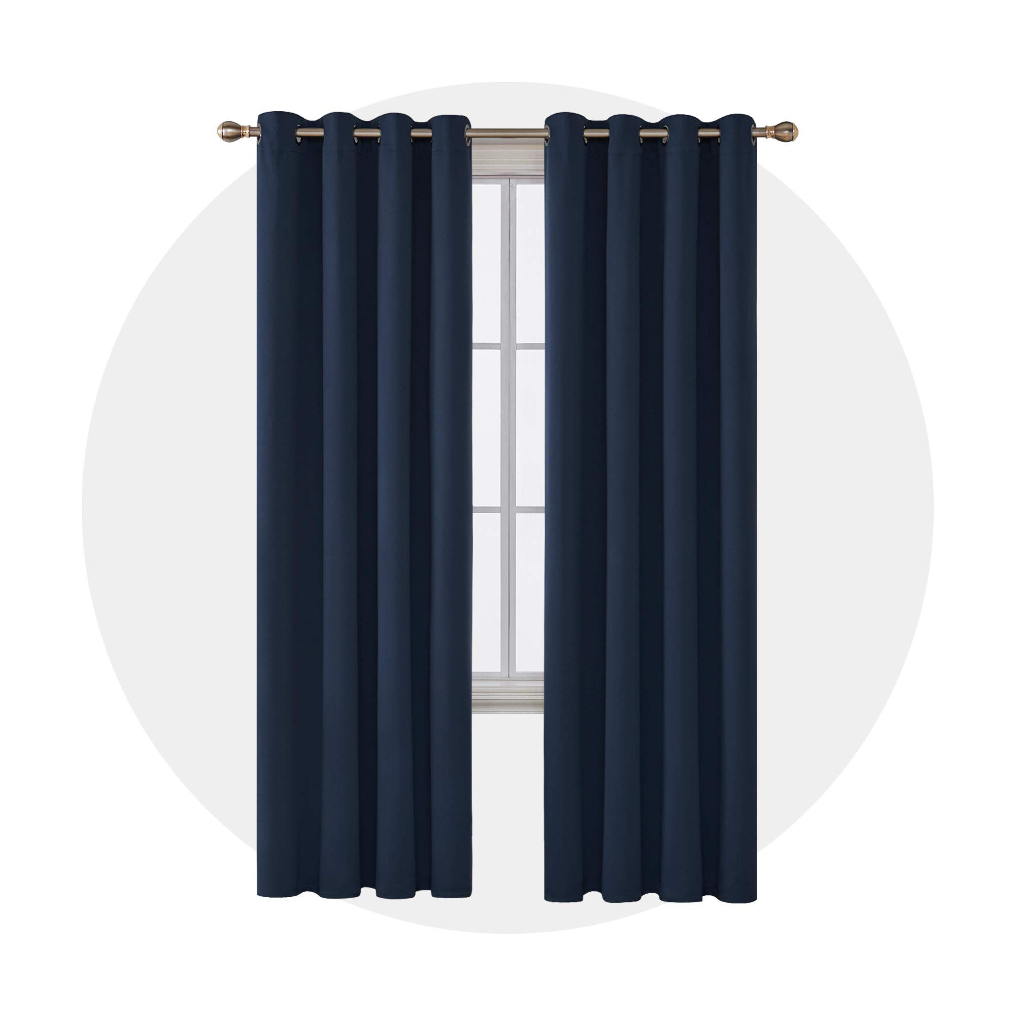 Deconovo Blackout Curtain Darkening Bedroom or Living Room Grommet Thermal Insulated Lighting Reduce Drape, 52 x 95 in-1 Panel, Navy Blue