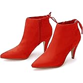 Womens Pointed Toe Heels Ankle Booties Kitten Stiletto Bowtie Strappy Fall Dress Boots Shoes