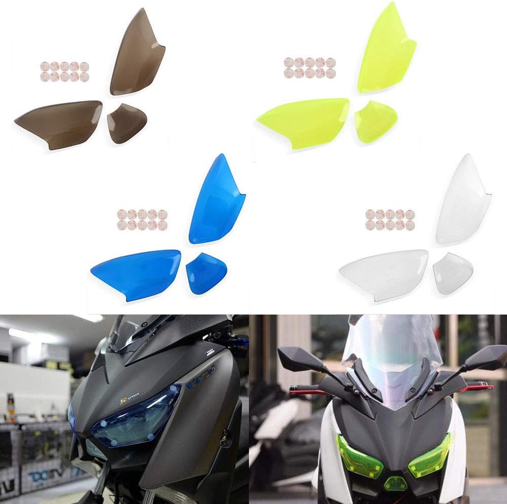 UltraSupplier Front Headlight Head Lamp screen Lens Cover Protector Protective Guard Shield for 2017-2018 Yamaha Xmax X-max X max 300 250 (Brown)
