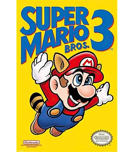 Amazon.com: Super Mario Bros 3 NES Cover 60x80cm Canvas Print