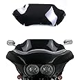 WYNMOTO 9.5" Black Windshield Windscreen Wind Splitter Compatible for 98-13 Harley Davidson Touring Road Glide FLTR 1998-2013 (Tint)