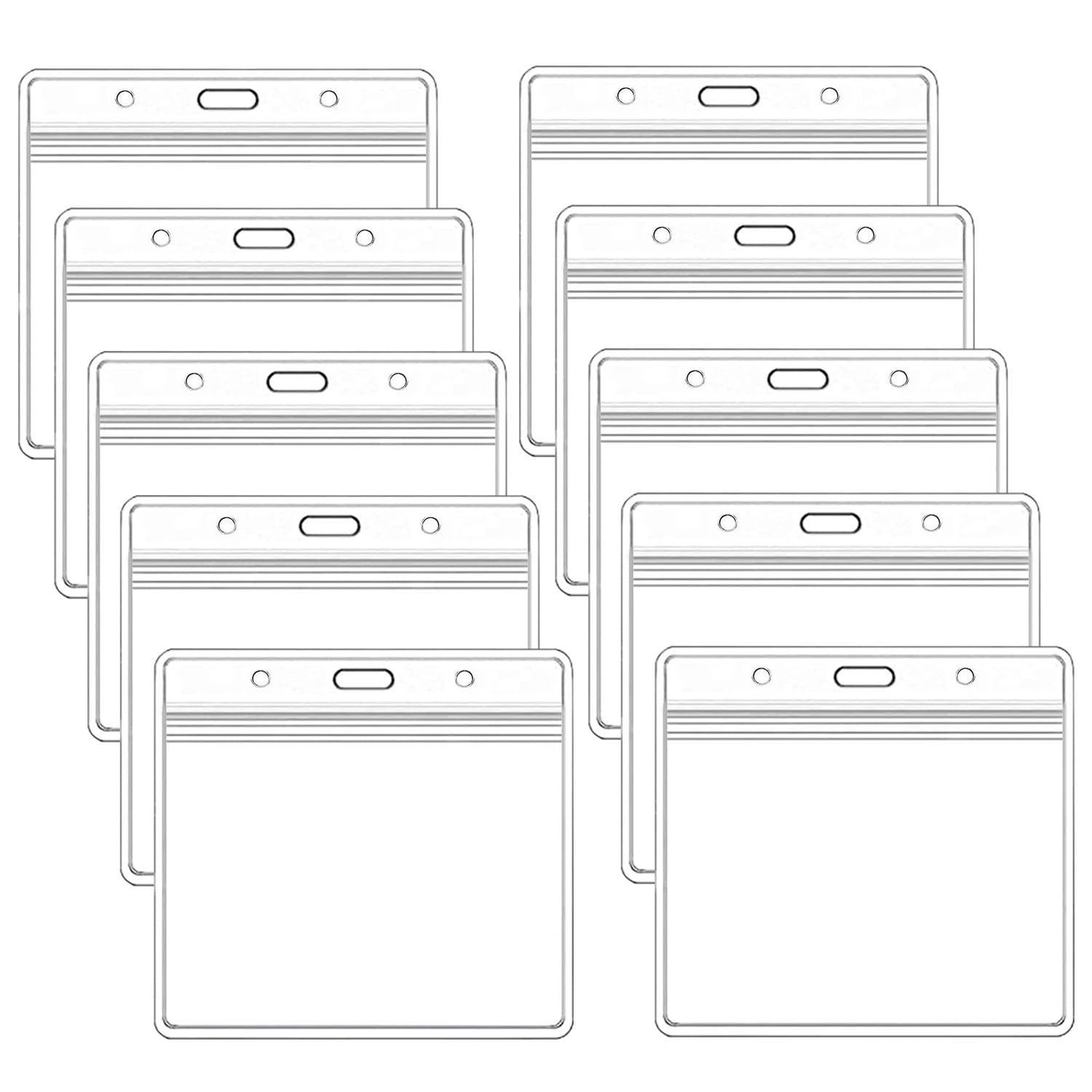 Photo 1 of 10 Pack Badge Holder ID Card Holder,Waterproof Name Badge Holders, Clear Horizontal Card Badge Holder (3.5x2.4 Inch)