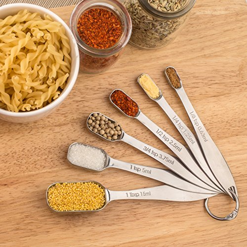 Accurate 18/8 Stainless Steel Measuring Spoons, Heavy Duty Good Handle
