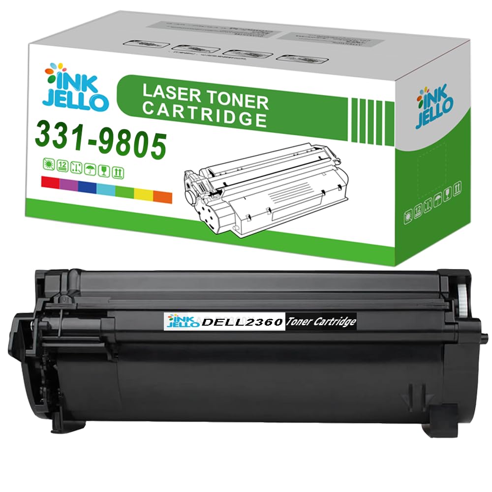 Inkjello Compatible Toner Cartridge Replacement for Dell B2360d B2360dn B3460dn B3465dnf Black 1-Pack