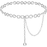 Liutufy Waist Chain Belts Women Girls Metal Belly Link Adjustable Waist Belt for Jeans and Dress