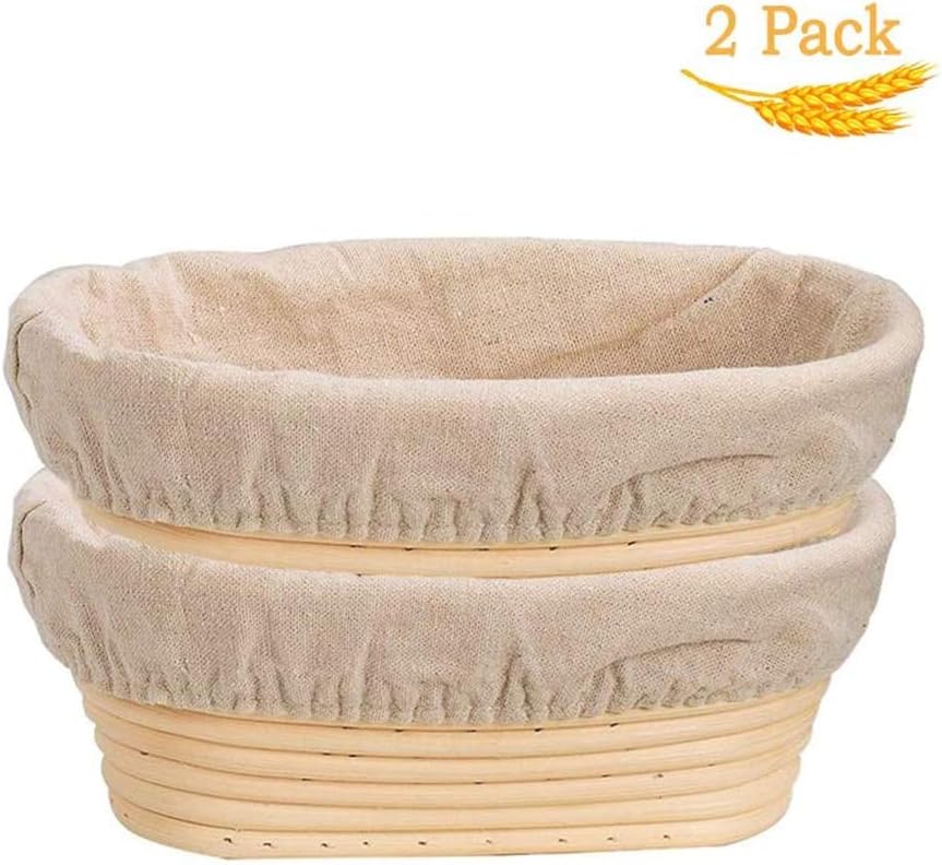 Bread Proofing Basket Bread 5.9 inch 15cm Dough Proofing Rising Rattan Basket with Linen Liner Cloth Handmade Rattan Bowl Perfect for Artisan Home Use (Size : 15x8x5cm)