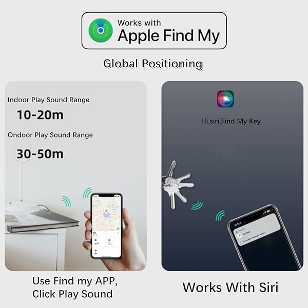 NUTALE AIRPRO KEY FINDER TAG (IOS ONLY), BLUETOOTH TRACKER ITEM LOCATOR WITH KEY CHAIN FOR KEYS PET WALLETS OR BACKPACKS AND TABLETS BATTERIES INCLUDE COMPATIBLE WITH FINDMY APP (WHITE&BLACK, 4 PACK)