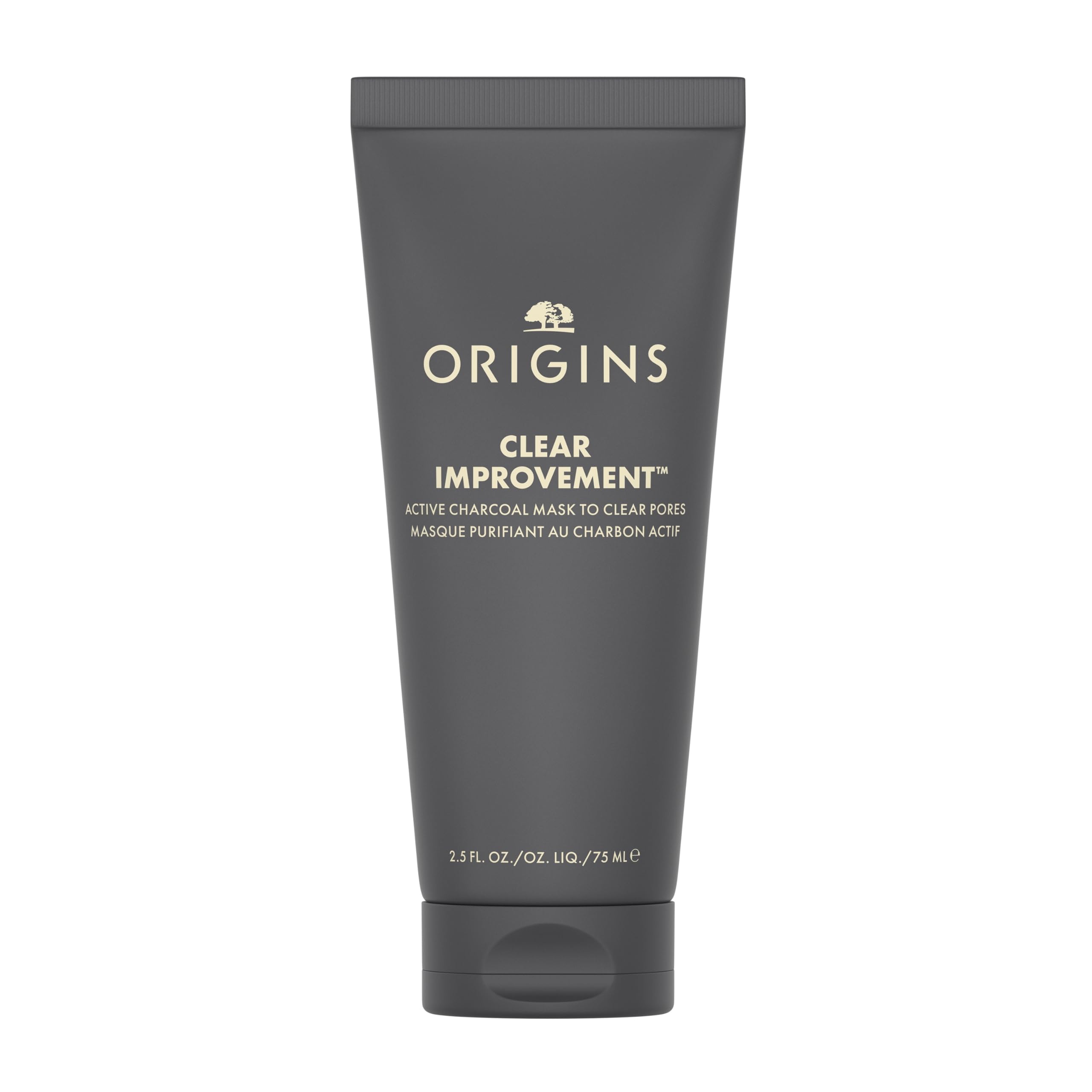 Origins Clear Improvement Active Charcoal Face Mask to Clear Pores | Clay Mask | Fragrance Free, 75 ml