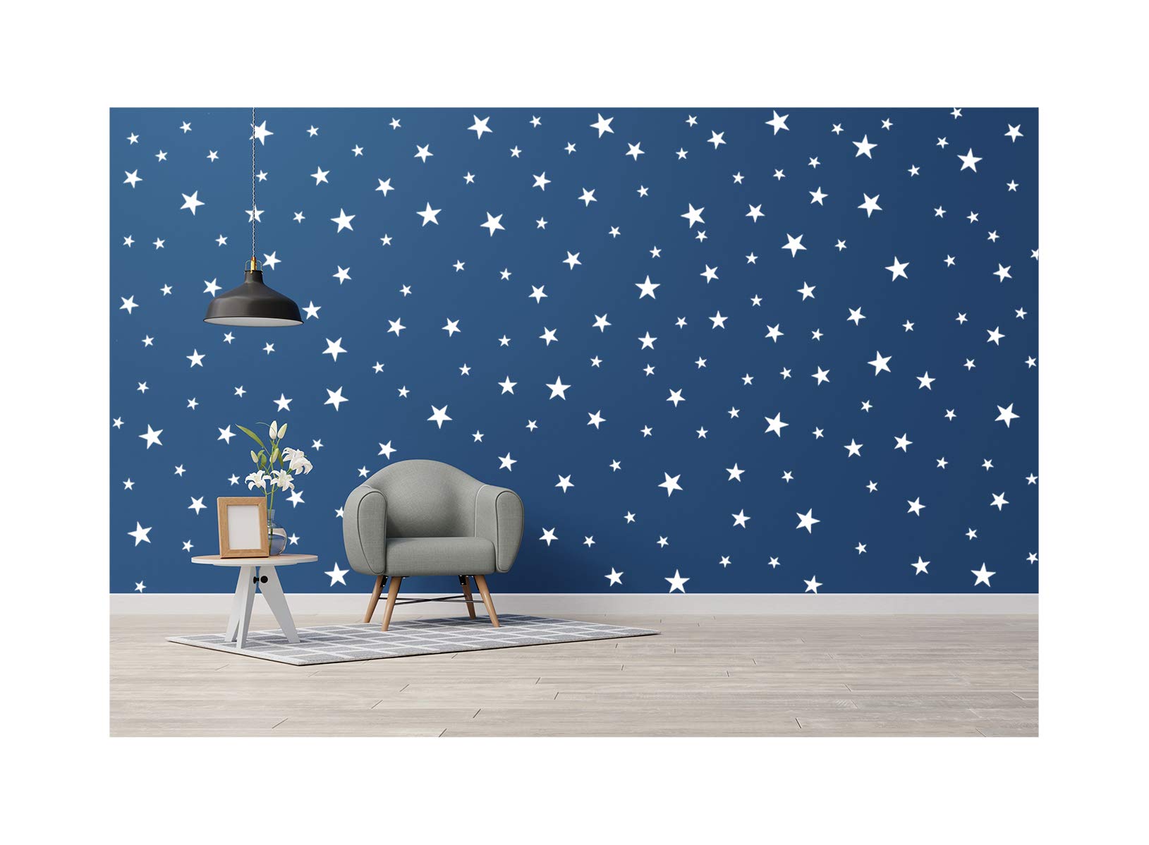 StickerDeen | Star Stickers Nursery Decals Decoration Removable Peel & Stick Wall Art Vinyl Decal Stickers | (Gift Pack of 166) (White)