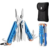 Pocket 15-in-1 Multi tool Pliers with Safety-Lock and Sheath (Blue) | EDC Pocket Knife,3mm Wire Cutter, Saw,Bottle Opener, Screwdriver, Must-have for Survival and Out-door, Gifts for Men