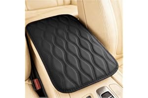 TSUGAMI Car Center Console Cover, Leather Waterproof Vehicle Armrest Seat Box Protection with Elastic Strap, Comfortable Auto