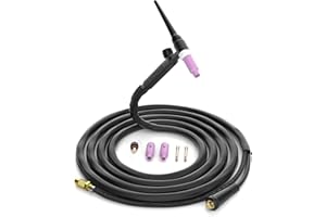 H HZXVOGEN TIG Welding Gun WP17V 4M Cable with European Connector WP-17V TIG Welder Torch