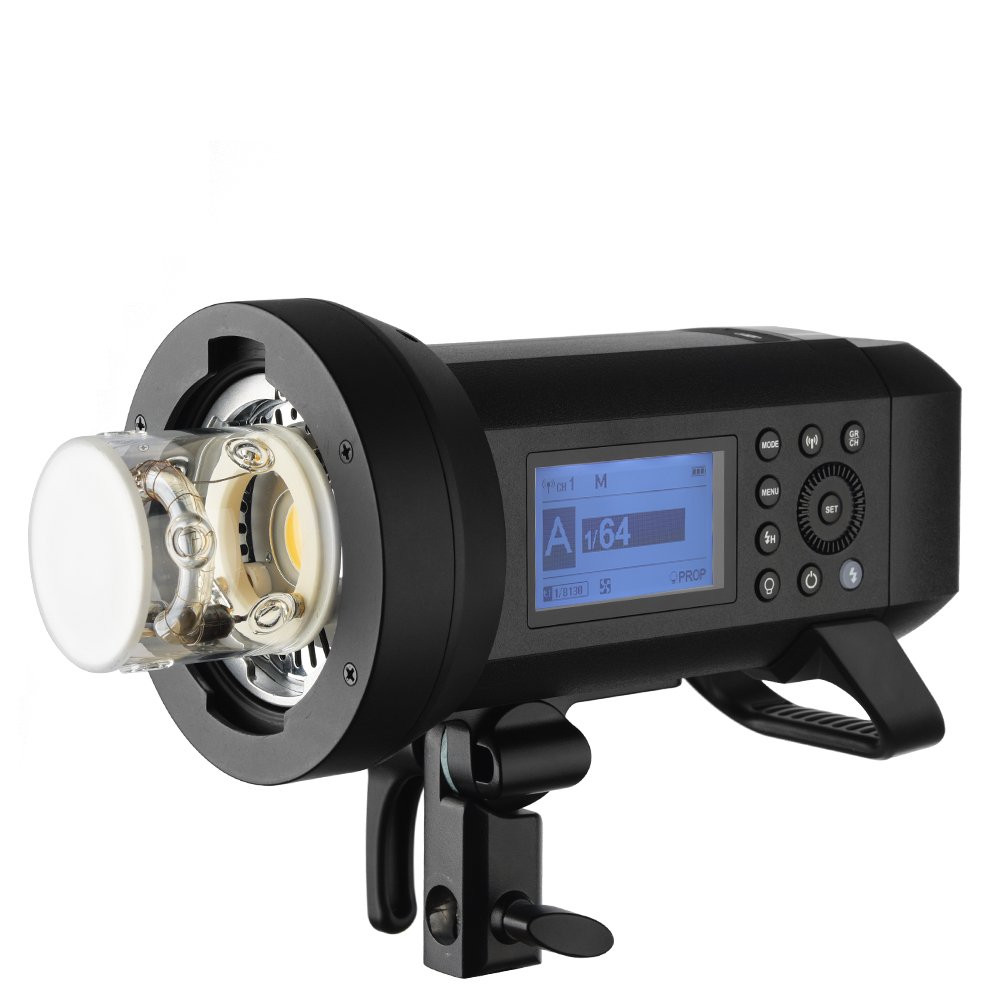 GODOX AD400Pro 400Ws GN72 TTL 1/8000s HSS 2.4G X System All-in-One Outdoor Flash Speedlite Strobe Light, Battery-Powered Monolight, 390 Full Power Pops, 0.01-1s Recycle Time, 30W LED Modeling Lamp