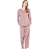 HEARTNICE Women Fleece Pajama Set, Ultra Soft 2 Piece Long Sleeve PJs Set, Warm Pullover Winter Sleepwear