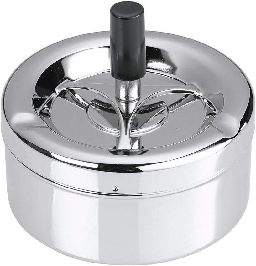 Newin star Round Ashtray With Lid Stainless Steel Ashtray Beautiful