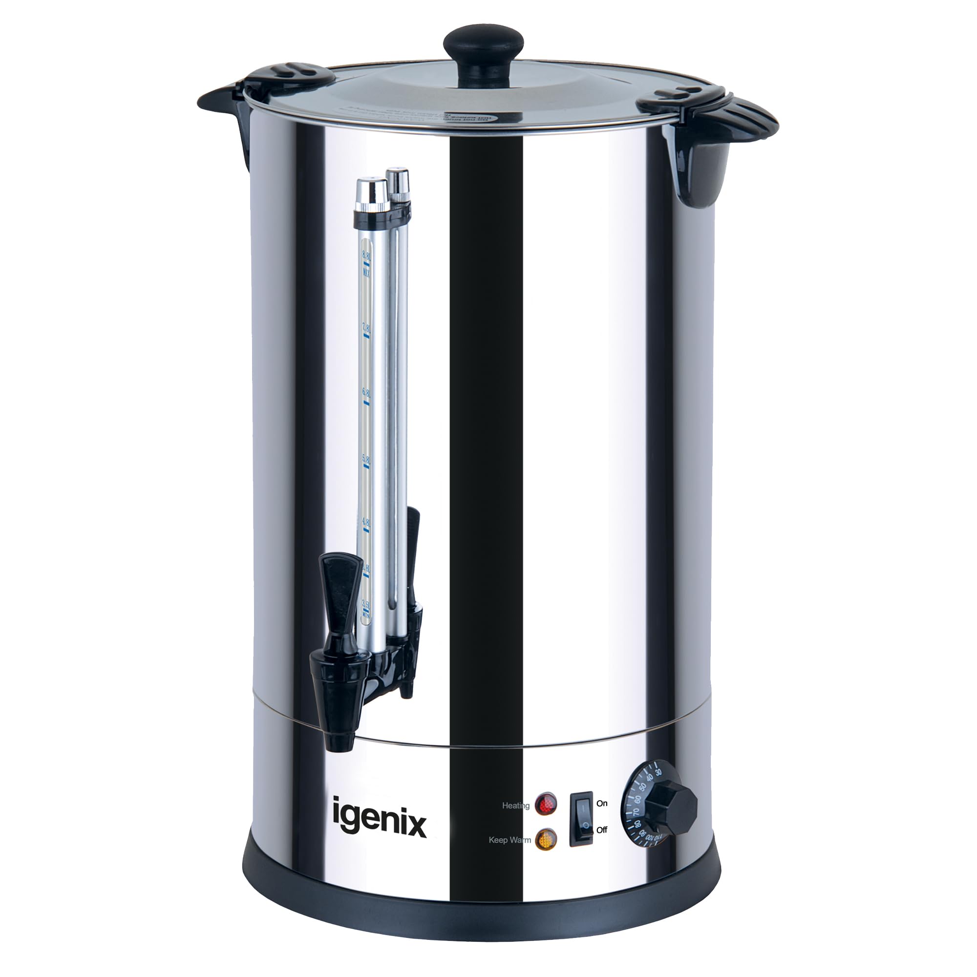 Igenix IG4015 15 Litre Catering Urn, Instant Hot Water Boiler, Tea Urn for Home Brewing, Commercial or Office Use, Stainless Steel