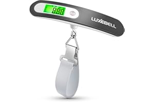 LUXEBELL Digital Luggage Scale Vacation Travel Essentials Accessories Gifts for Traveler Portable Suitcase Handheld Weight Scale 110 lbs Hanging Baggage Travel Must Haves