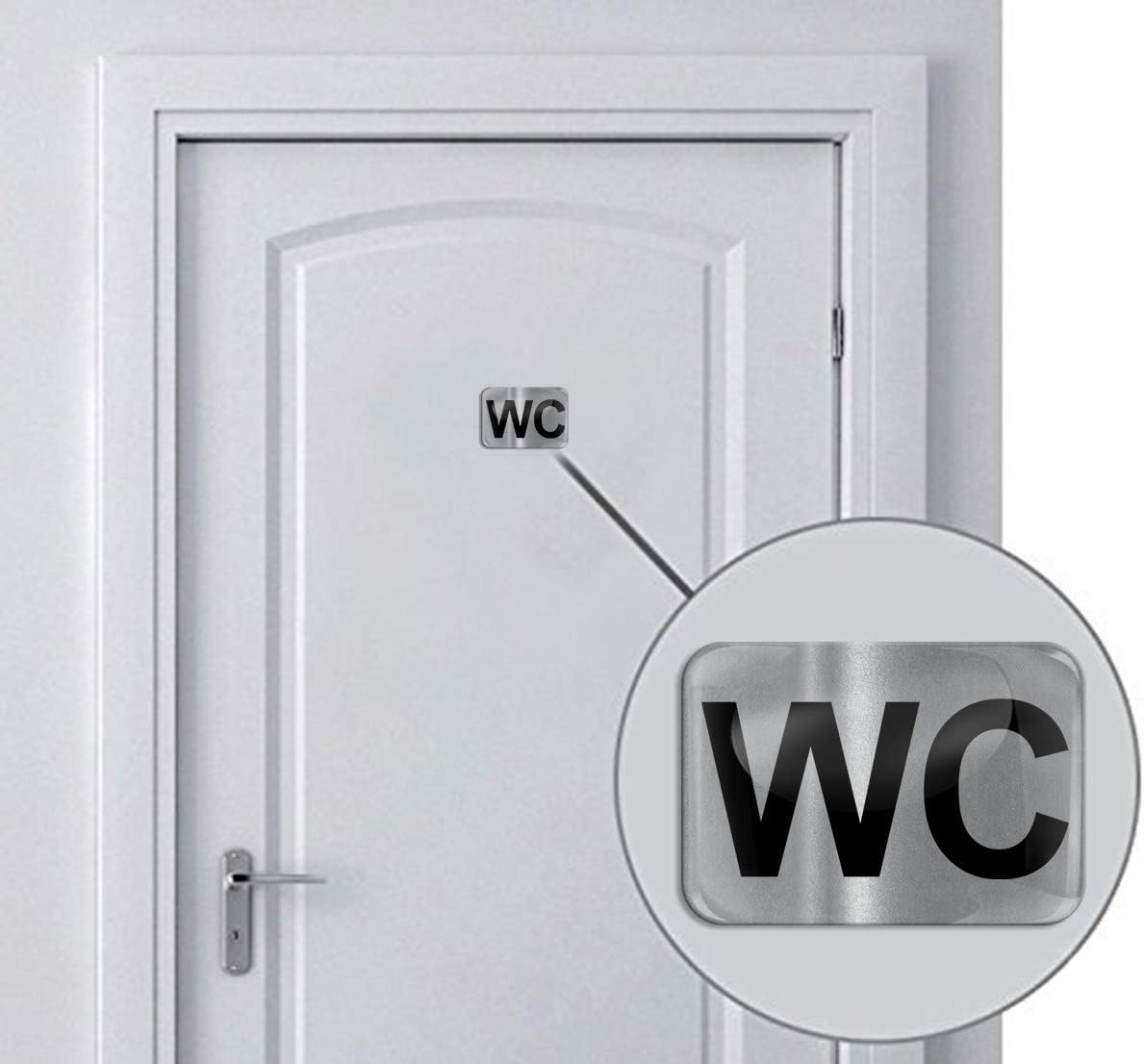 Biomar Labs 1 x 3D Domed Silicone WC Sticker Toilet Restroom Bathroom Men Women Wall Door Home Symbol Sign Decals KS 208 - Image 5