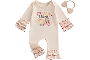 Ayalinggo Thanksgiving Baby Girl Outfit My First Thanksgiving Little Turkey Romper Onesie Fall Newborn Christmas Clothes