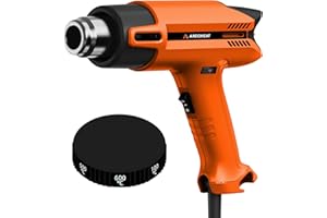 Heat Gun with 6 Precise Temperature Settings 100-600°C (212-1112°F) Fast Heating Hot Air Gun with 2 Settings Control, Speed-U