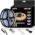 Led Strip Light Waterproof 600leds 32.8ft 10m Waterproof Flexible Color Changing RGB SMD 5050 600leds LED Strip Light Kit with 44 Keys IR Remote Controller and 12V Power Supply