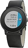 Pebble Time Round 20mm Smartwatch for Apple/Android Devices - Black/Black