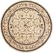 SAFAVIEH Lyndhurst Collection Area Rug - 8' Round, Ivory & Ivory, Traditional Oriental Scroll Design, Non-Shedding & Easy Care, Ideal for High Traffic Areas in Living Room, Bedroom (LNH322A)