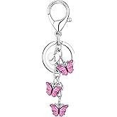 HAISWET Letter Initial Keychain Butterfly Purse Charm Keyring Accessory Cute Keychain for Backpack