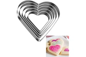 Tmflexe Love Heart Cookie Cutter, Pack of 5…