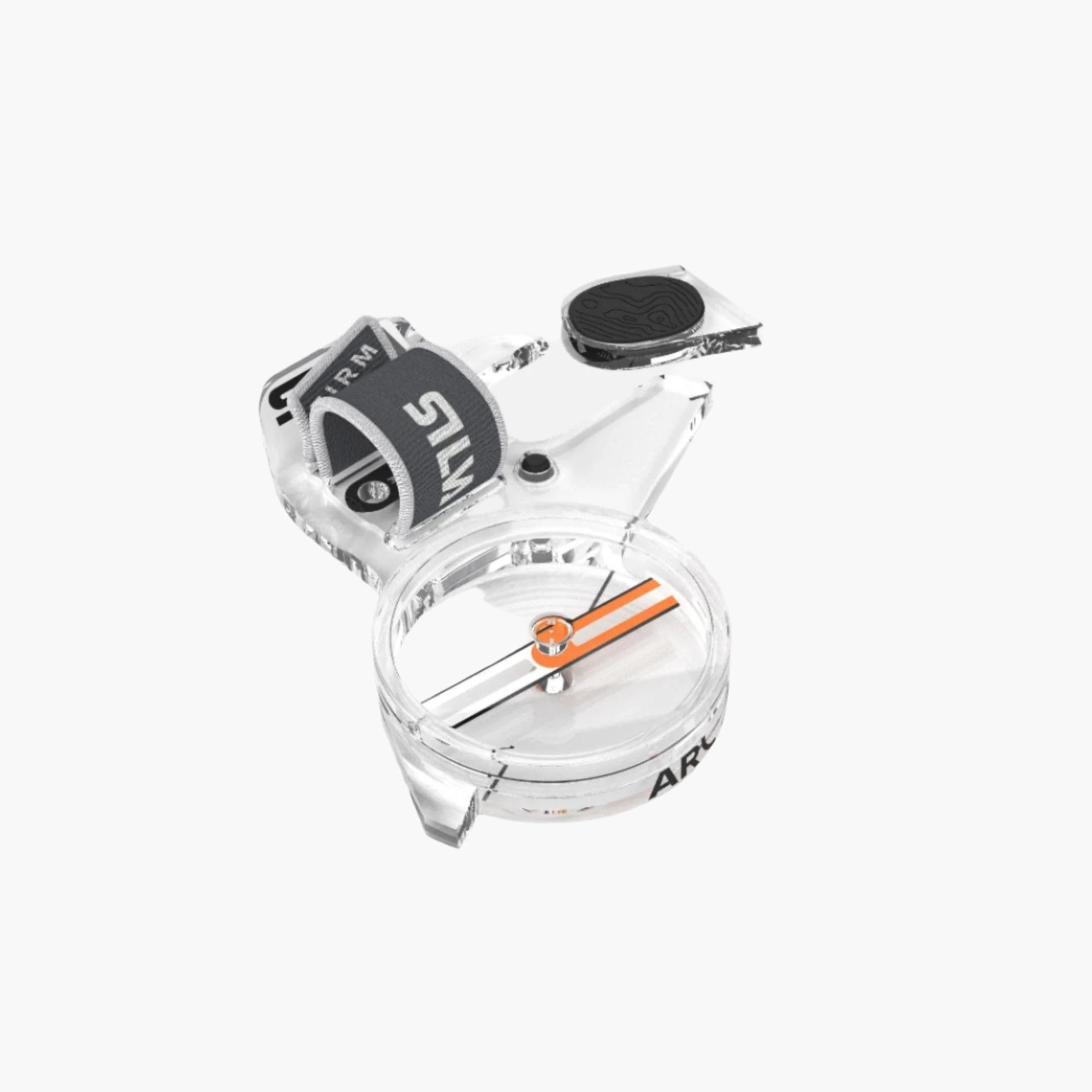 Silva Compass Orienteering - Arc Jet Left - Thumb Compass for Orienteering - With a removable Thumb Plate & 1:15k, 1:10k, 1:7.5k or 1:4k Scales - Transparent Housing