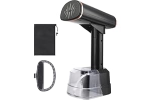 MOVATEK Steamer for Clothes, Foldable Portable Design, 400ml Large Capacity, Powerful 1500W Garment Steamer to Remove Wrinkle, for Home, Office and Travel, Black