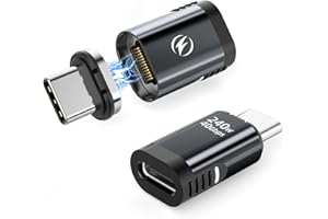 HanCenDa 2Pack 240W USB C Magnetic Adapter, 24Pin 180 Degree Type C Adapter with USB4 40Gbps Data Transfer 8K 60Hz Video for 