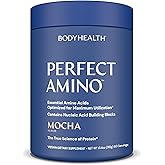 BodyHealth PerfectAmino Powder - BCAA and EAA Powder for Pre and Post Workout - Amino Acid Energy Drink for Men and Women to Support Lean Muscle and Recovery - Mocha - 60 Servings