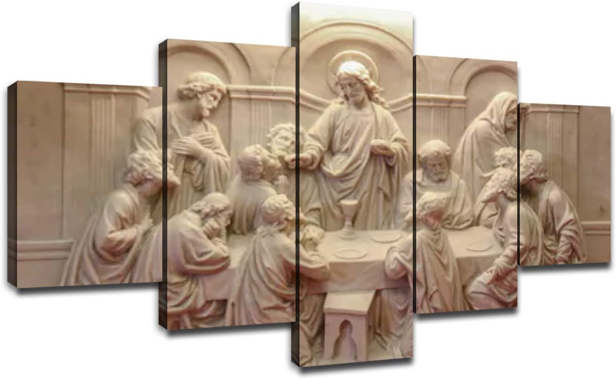 Jesus Last Supper Wall Decor for Living Room Pictures 5 Piece Canvas